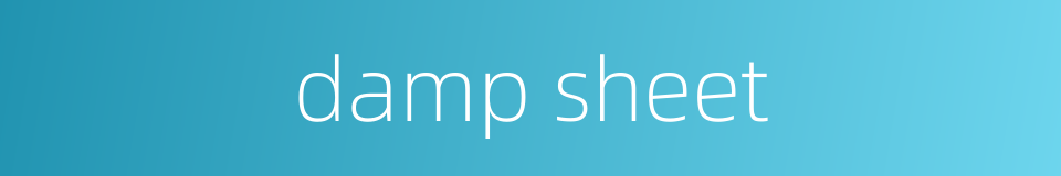 damp sheet的同义词