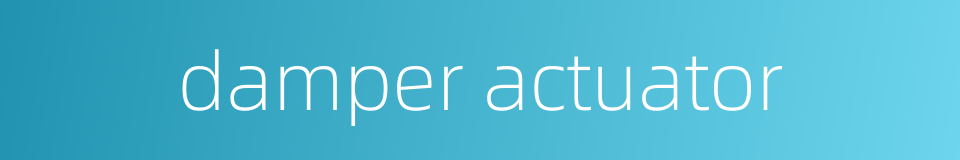 damper actuator的同义词