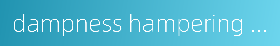 dampness hampering qi movement的同义词