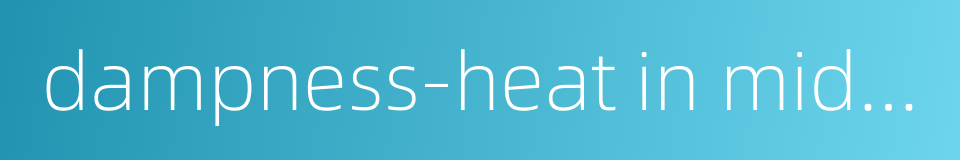 dampness-heat in middle jiao的同义词