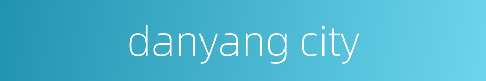 danyang city的同义词