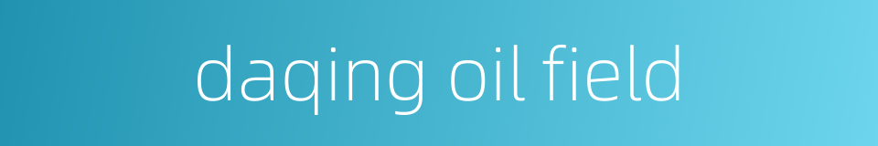 daqing oil field的同义词