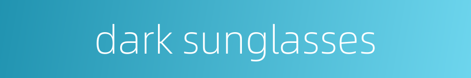 dark sunglasses的同义词