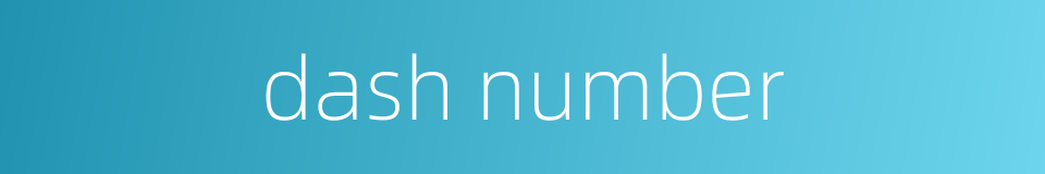 dash number的同义词