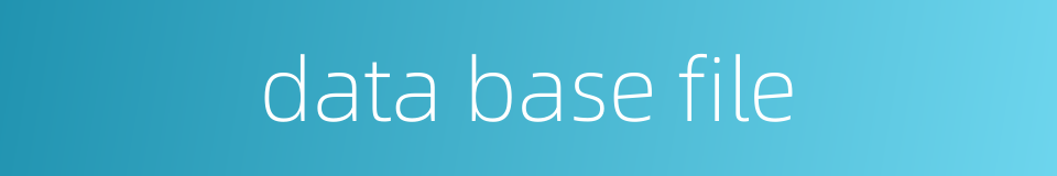 data base file的同义词
