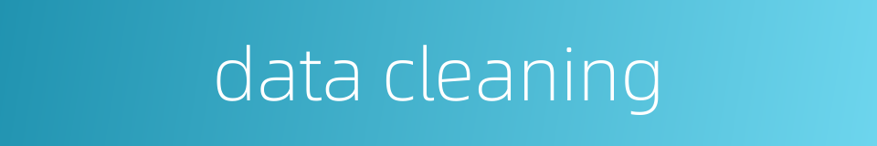 data cleaning的同义词