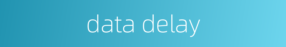 data delay的同义词