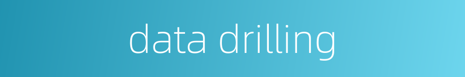 data drilling的同义词