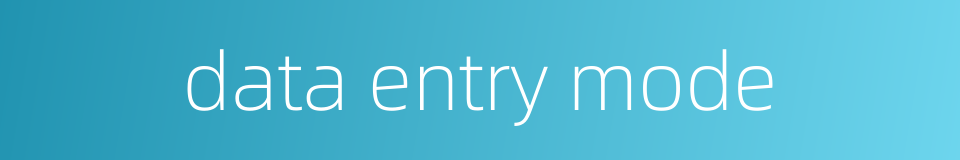 data entry mode的同义词