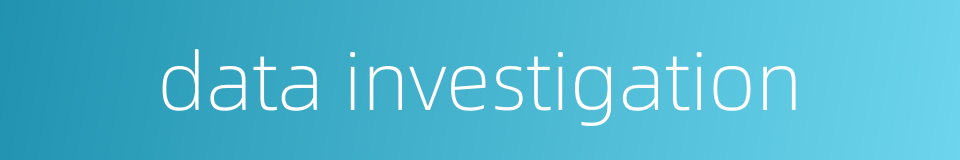 data investigation的同义词