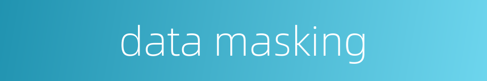 data masking的同义词