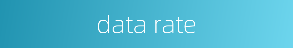 data rate的同义词