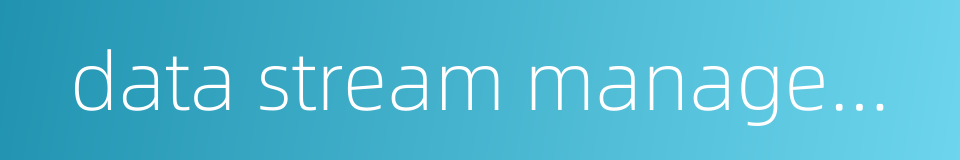 data stream management的同义词