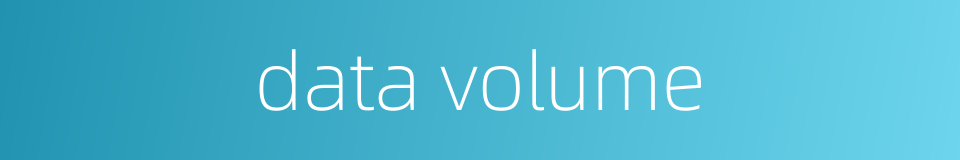 data volume的同义词