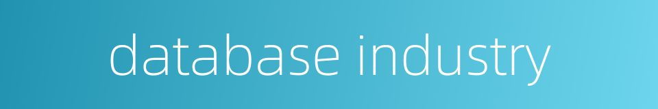 database industry的同义词