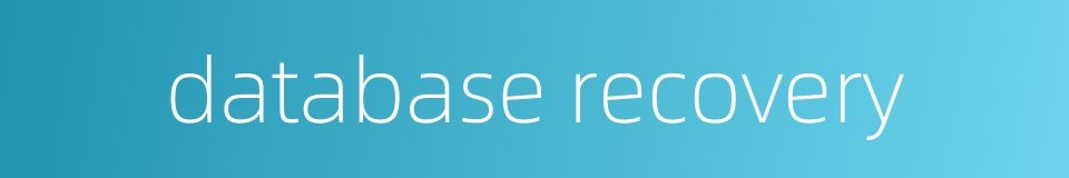 database recovery的同义词