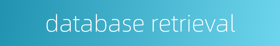 database retrieval的同义词