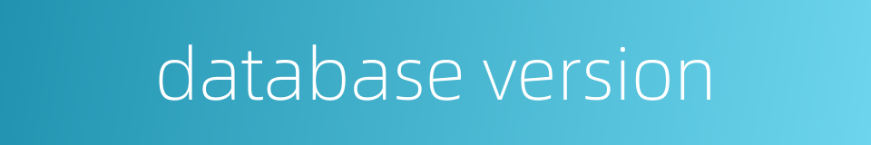 database version的同义词