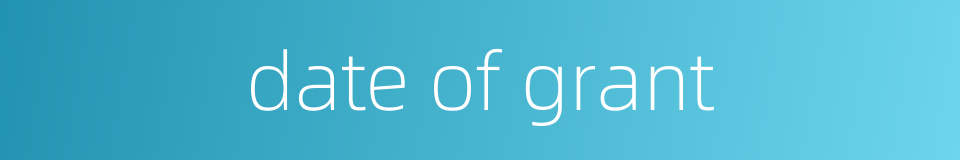 date of grant的同义词