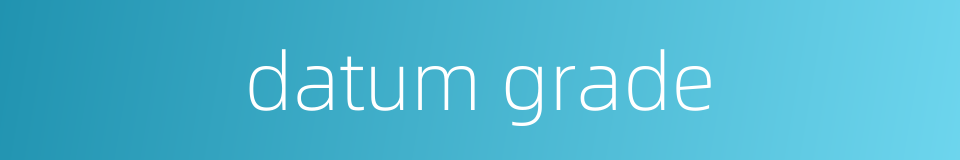 datum grade的同义词