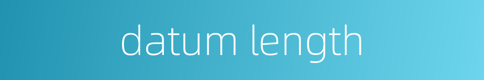 datum length的同义词