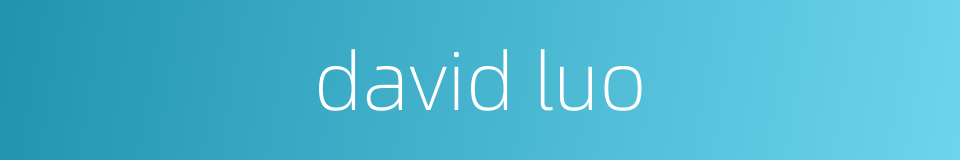 david luo的同义词