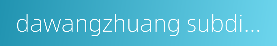 dawangzhuang subdistrict的同义词