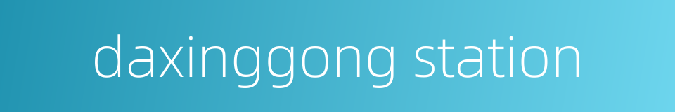 daxinggong station的同义词