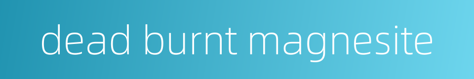 dead burnt magnesite的同义词