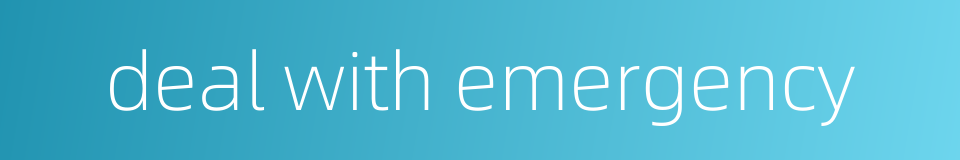 deal with emergency的同义词