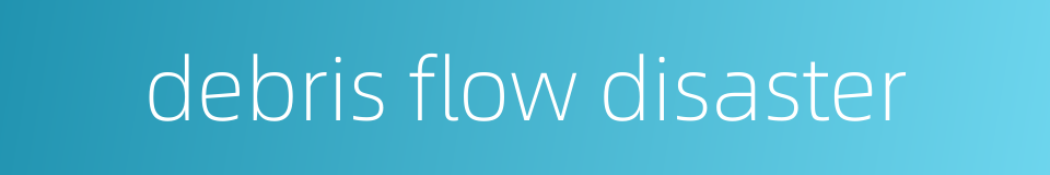 debris flow disaster的同义词