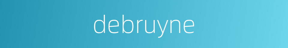 debruyne的同义词