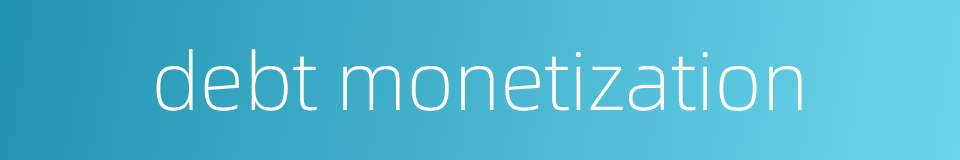 debt monetization的同义词