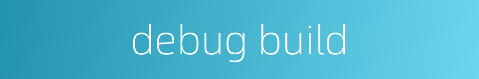 debug build的同义词