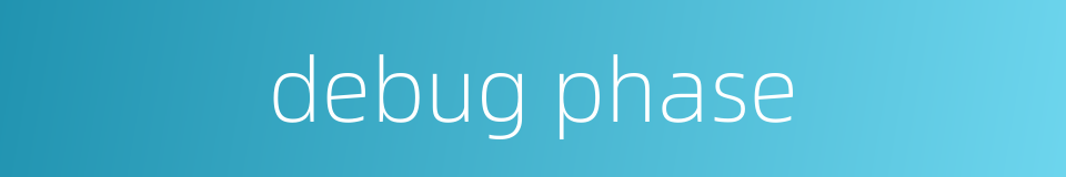 debug phase的同义词