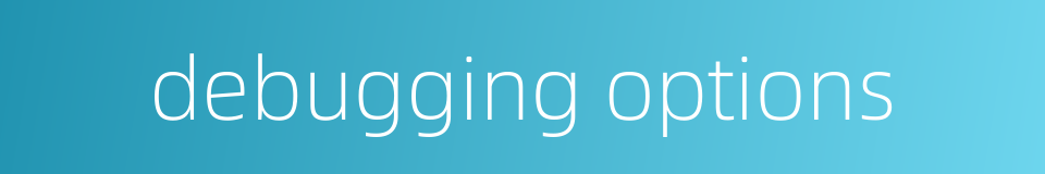 debugging options的同义词