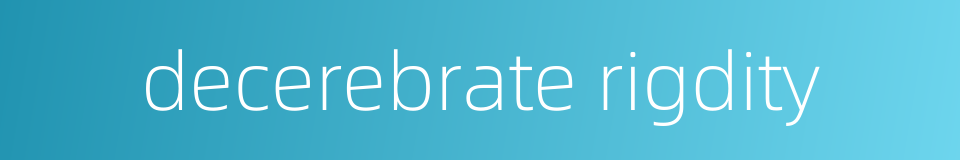 decerebrate rigdity的同义词