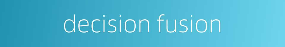 decision fusion的同义词