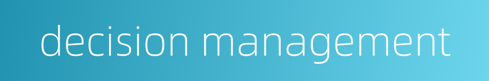 decision management的同义词