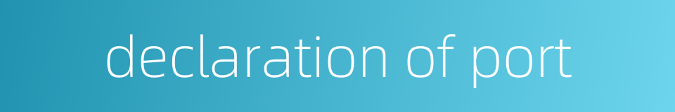 declaration of port的同义词