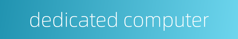 dedicated computer的同义词