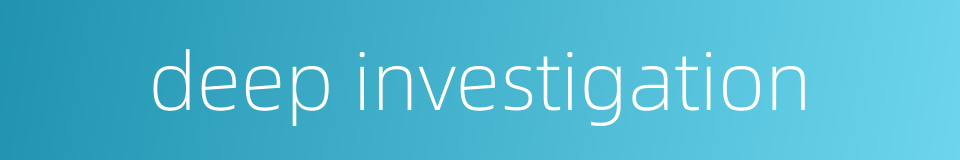 deep investigation的同义词