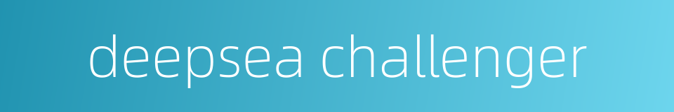 deepsea challenger的同义词