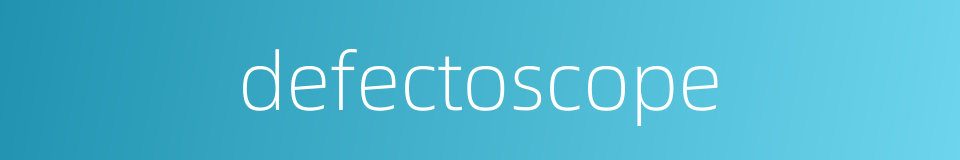 defectoscope的同义词