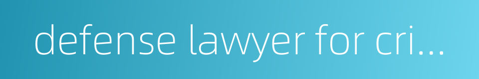 defense lawyer for criminal case的同义词