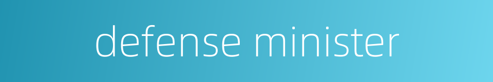 defense minister的同义词