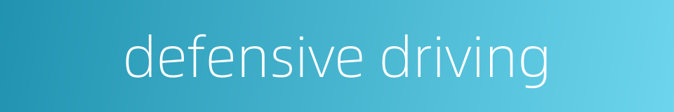 defensive driving的同义词