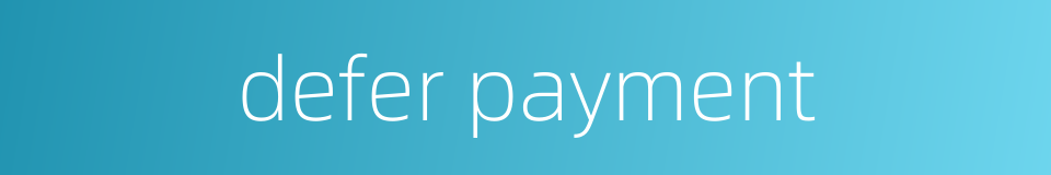 defer payment的同义词