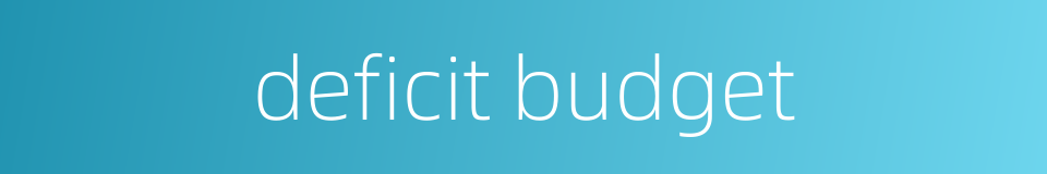 deficit budget的同义词