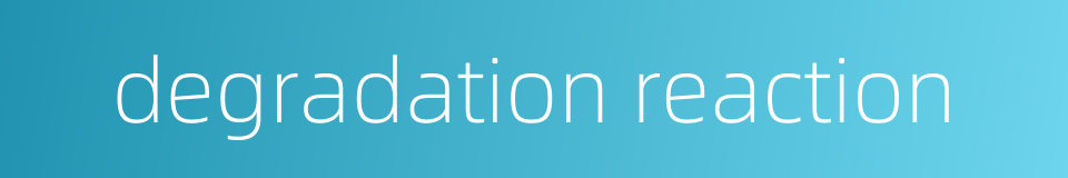 degradation reaction的同义词